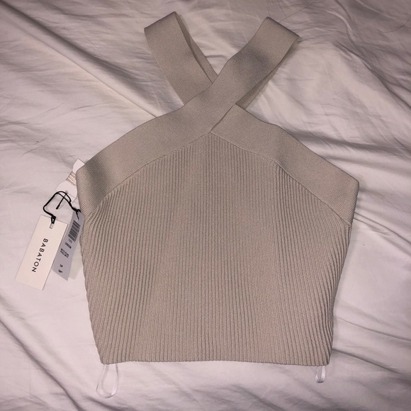 ✨ NEW Babaton Sculpt Knit Cross Tank aritzia - Picture 6 of 7